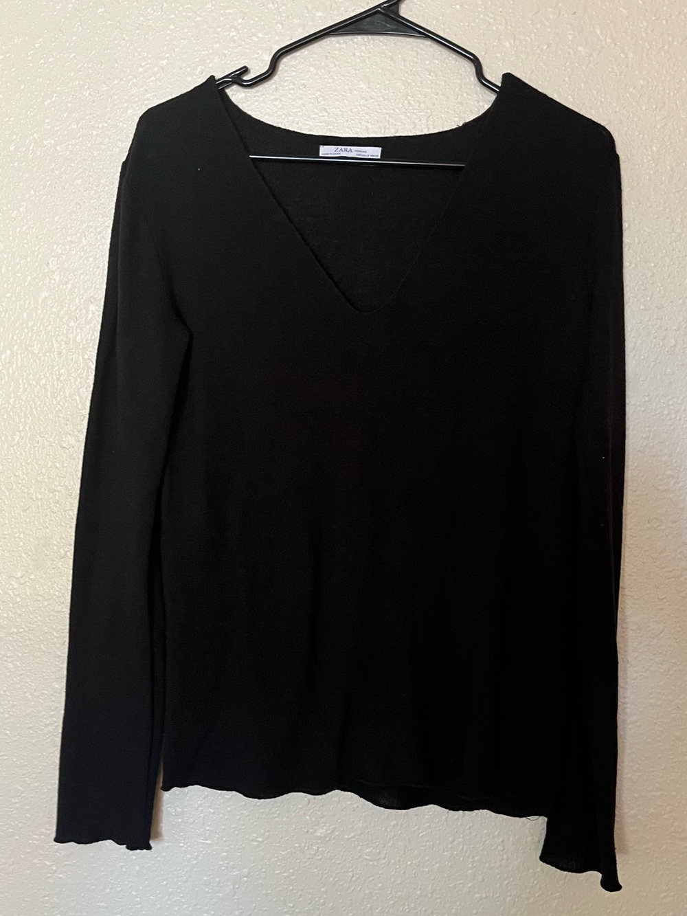 Zara black long sleeve top